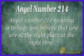 
ANGEL NUMBER 214

